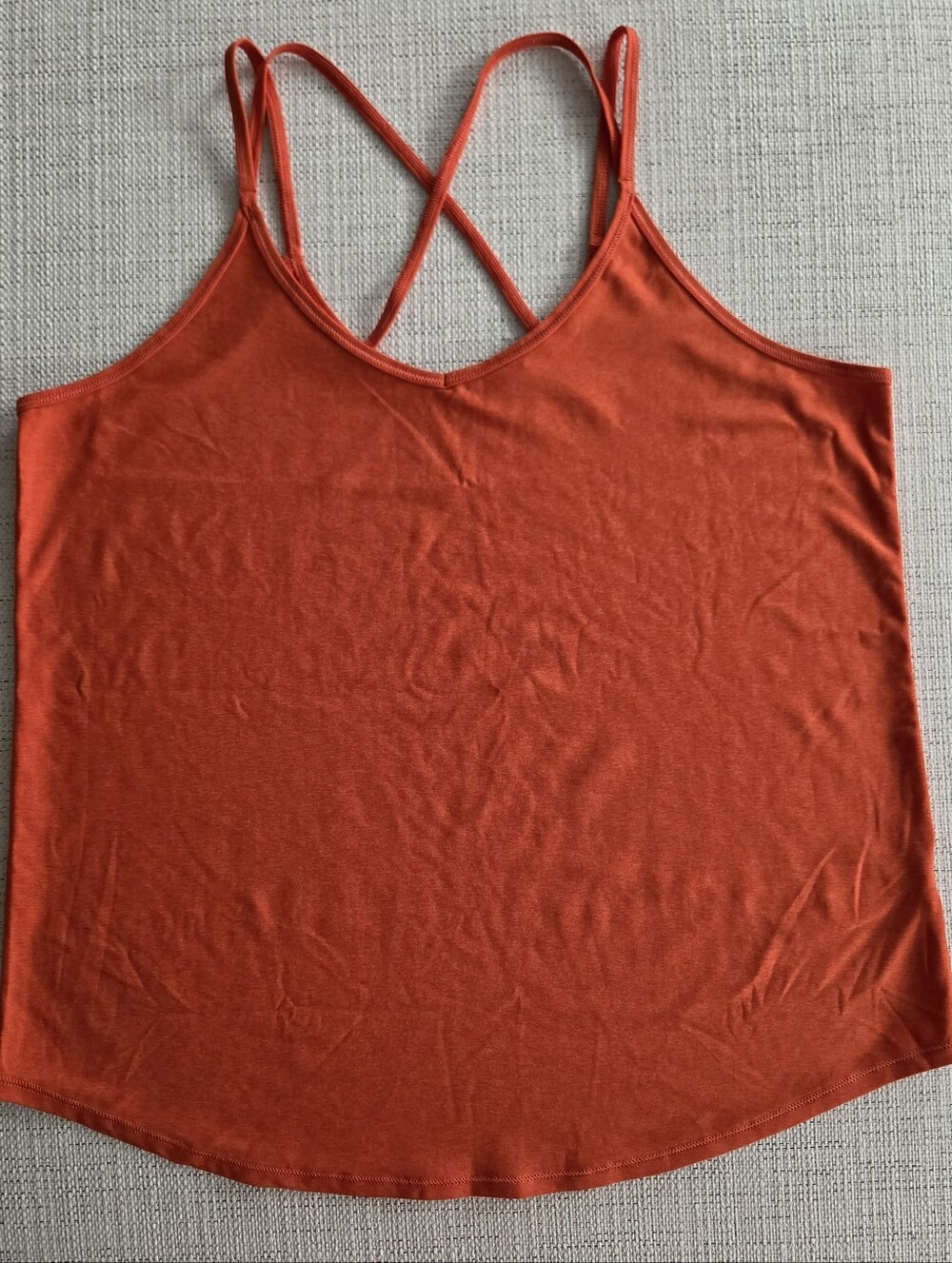 DSG Burnt Orange Crisscross Strap Tank Top Loose Flowy Workout Medium